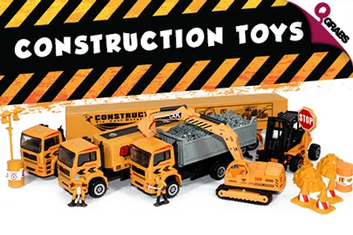 From QR65 Provide Hours of Fun with Sets of Friction-Powered, Die Cast Construction Vehicle Toys! (Up to QR300 Value)